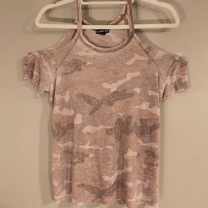 cold shoulder pink camo shirt!